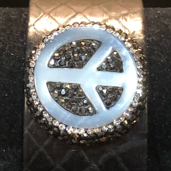 Black Leather MOP Bracelet Bangle Bracelet - Picture 8 of 8